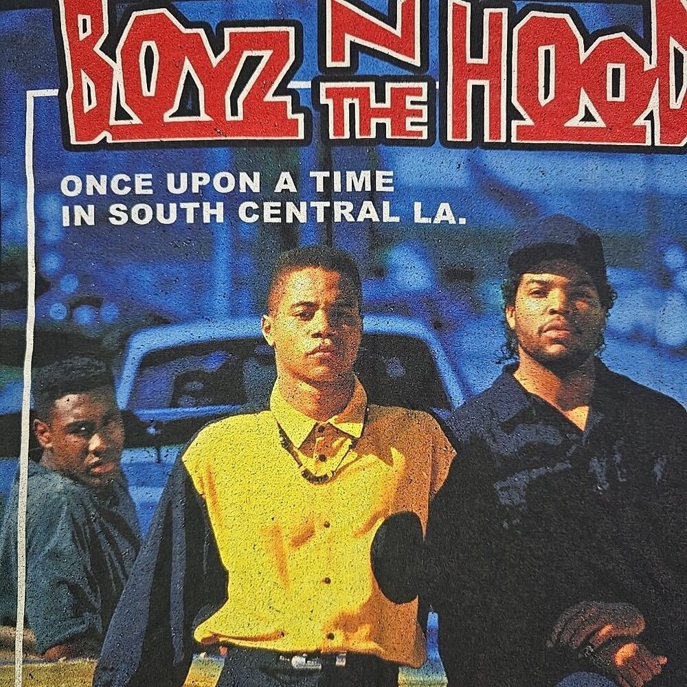 Boyz N The Hood Shirt Black Short Sleeve Crew Neck Movie Rap Hip Hop Ice Cube L - Picture 3 of 8